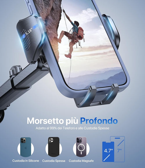 Porta Cellulare Auto [2025 Ventosa Potente] Supporto Telefono Auto 360° Rotazione Porta Telefono Auto per Cruscotto & Parabrezza Universale Automobile Adatto Smartphone Da 4-7.2"
